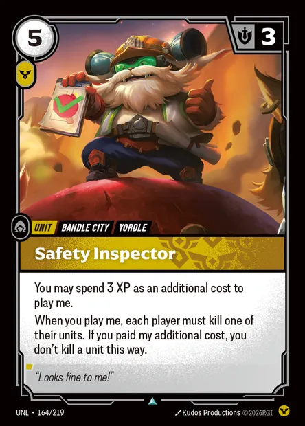 Safety Inspector, Riftbound card UNL 164 — Unleashed set