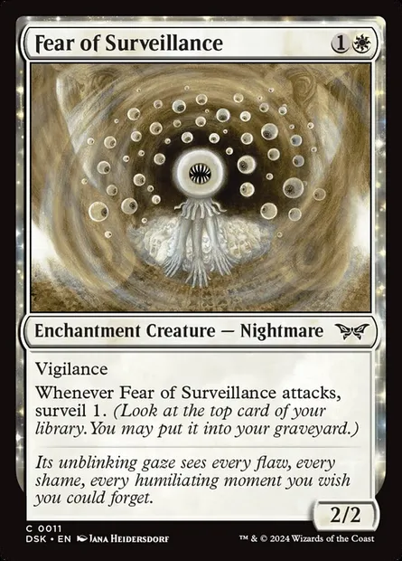 Fear of Surveillance, Magic card DSK 11 — Duskmourn: House of Horror set