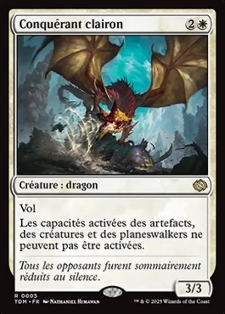Conquérant clairon, carte Magic TDM 5 — extension Tarkir: Dragonstorm