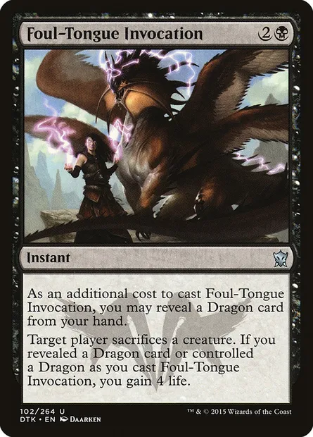 Foul-Tongue Invocation, Magic card DTK 102 — Dragons of Tarkir set