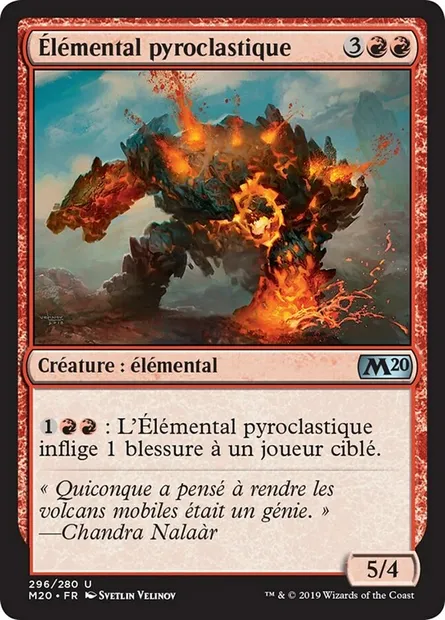 Élémental pyroclastique, carte Magic M20 296 — extension Core Set 2020