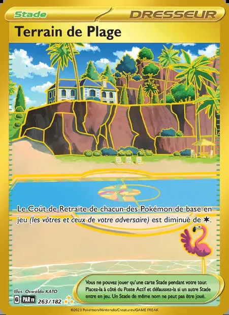 Terrain de Plage, carte Pokémon PAR 263 — extension Faille Paradoxe