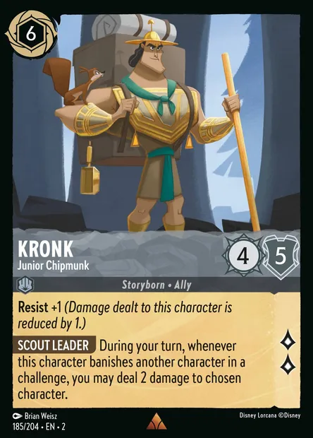 Kronk - Junior Chipmunk, Disney Lorcana card CH2-185 — Rise of the Floodborn set