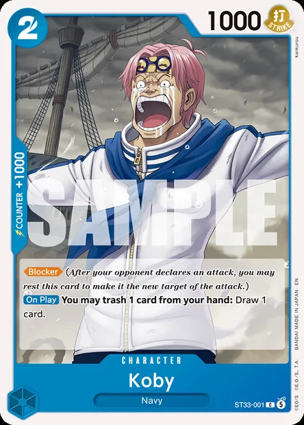 Koby, One Piece card ST33-001 — BLUE Kuzan set