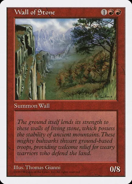 Mur de pierre, carte Magic 5ED 274 — extension Cinquième Edition