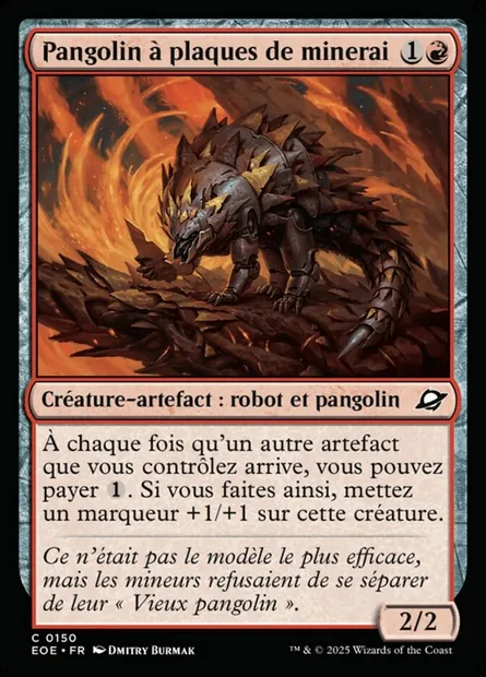 Pangolin à plaques de minerai, carte Magic EOE 150 — extension Edge of Eternities