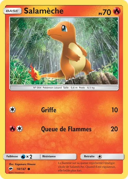 Salamèche, carte Pokémon BUS 18 — extension Ombres Ardentes