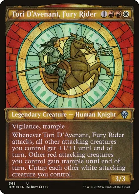 Tori D'Avenant, Fury Rider, Magic card DMU 363 — Dominaria United set