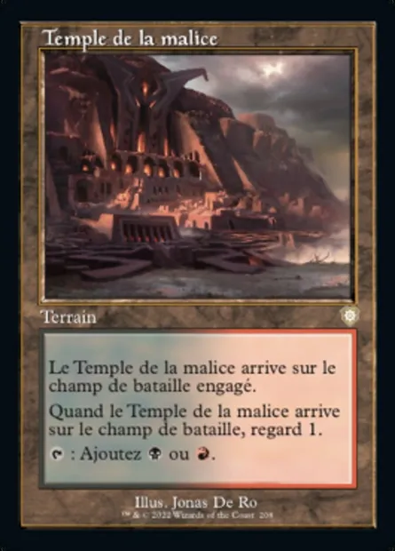 Temple de la malice, carte Magic BRC 208 — extension The Brothers' War Commander