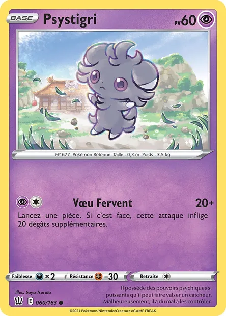 Psystigri, carte Pokémon BST 60 — extension Styles de combat