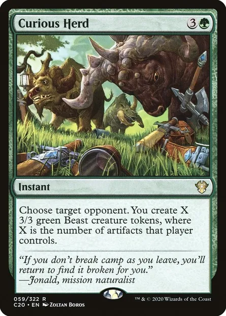 Curious Herd, Magic card C20 59 — Commander 2020 set