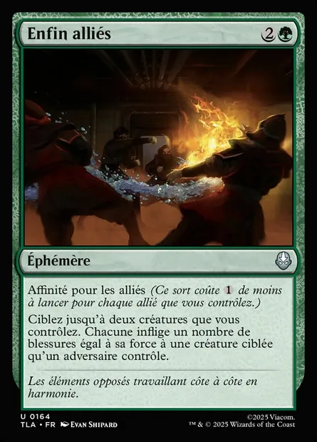 Enfin alliés, carte Magic TLA 164 — extension Avatar: The Last Airbender