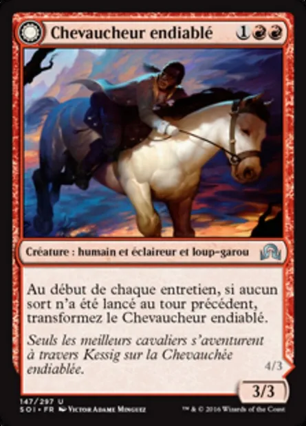 Chevaucheur endiablé // Briseur de nuques, carte Magic SOI 147 — extension Ténèbres sur Innistrad