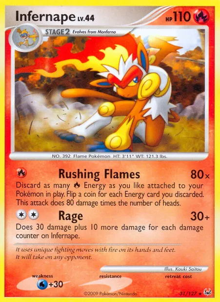 Infernape, Pokémon card PL 31 — Platinum set