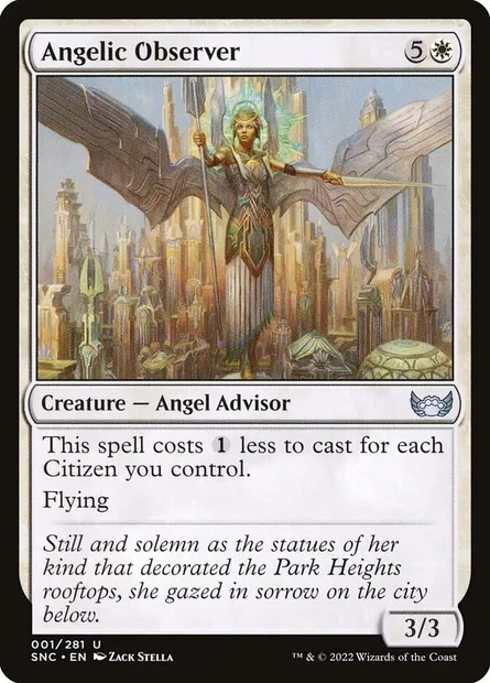 Angelic Observer, Magic card SNC 1 — Streets of New Capenna set