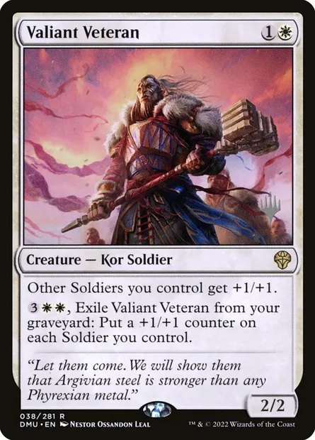 Valiant Veteran, Magic card PDMU 38p — Dominaria United Promos set