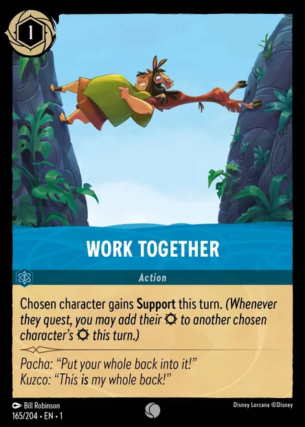 Work Together, Disney Lorcana card CH1-165 — The First Chapter set