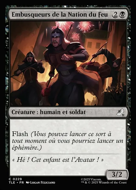 Embusqueurs de la Nation du Feu, carte Magic TLE 229 — extension Avatar: The Last Airbender Eternal