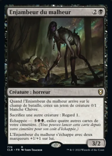 Enjambeur du malheur, carte Magic CLB 774 — extension Commander Légendes : la bataille de la Porte de Baldur