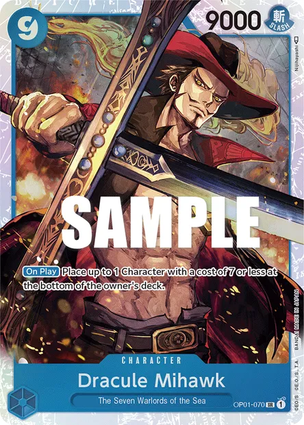 Dracule Mihawk, One Piece card OP01-070 — ROMANCE DAWN set