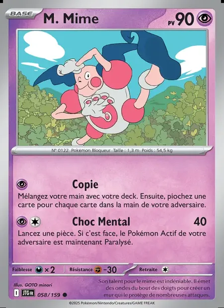 M. Mime, carte Pokémon JTG 058 — extension Aventures Ensemble
