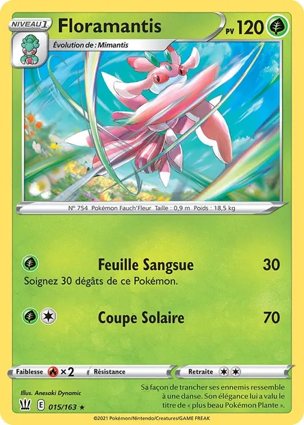 Floramantis, carte Pokémon BST 15 — extension Styles de combat