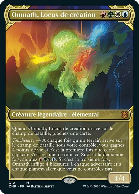 Omnath, Locus de création, carte Magic ZNR 312 — extension Renaissance de Zendikar