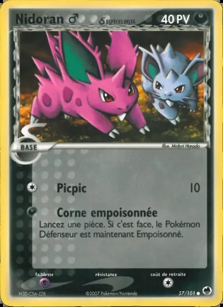 Nidoran ♂ δ, carte Pokémon DF 57 — extension EX Île des Dragons