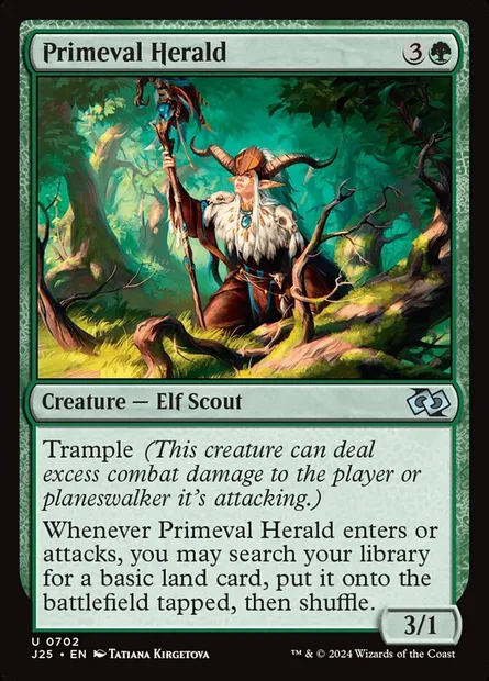 Primeval Herald, Magic card J25 702 — Foundations Jumpstart set