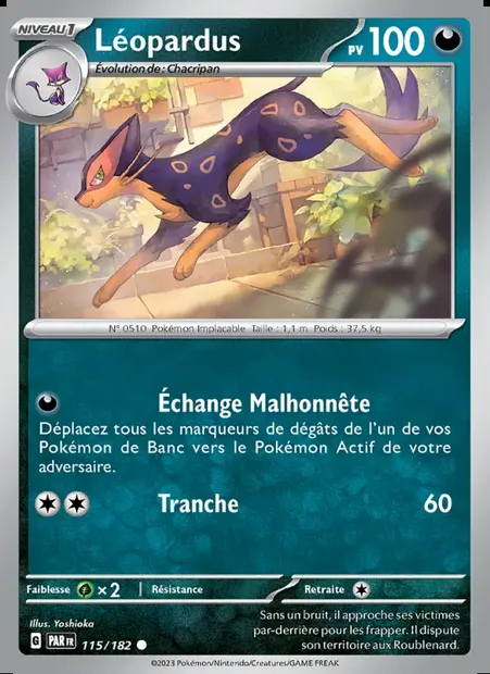 Léopardus, carte Pokémon PAR 115 — extension Faille Paradoxe