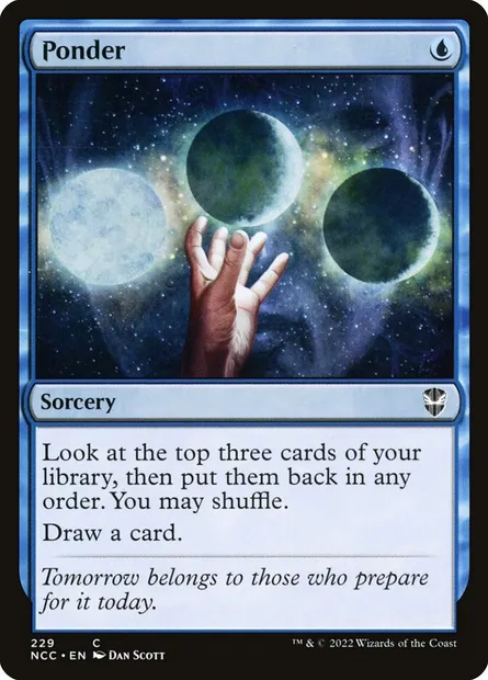 Ponder, Magic card NCC 229 — New Capenna Commander set