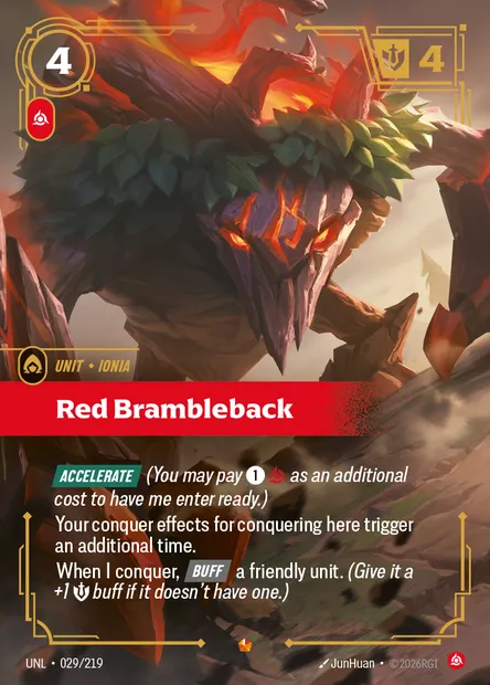 Red Brambleback, carte Riftbound UNL 029 — extension Unleashed