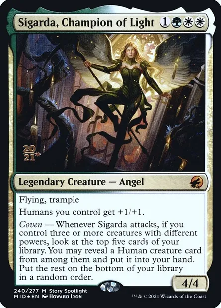 Sigarda, Champion of Light, Magic card PMID 240s — Innistrad: Midnight Hunt Promos set