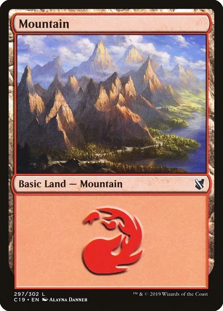Mountain, Magic card C19 297 — Commander 2019 set