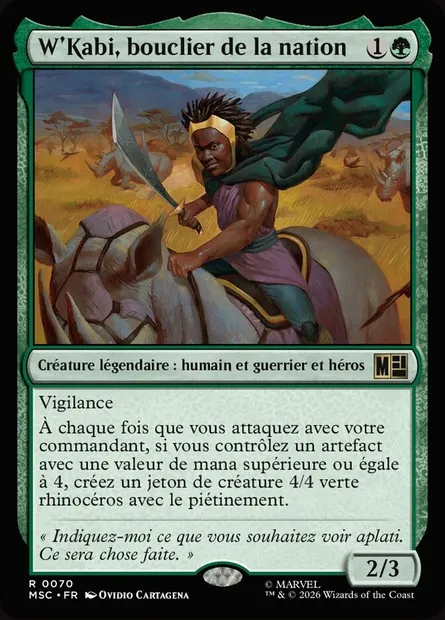 W'Kabi, bouclier de la nation, carte Magic MSC 70 — extension Marvel Super Heroes Commander