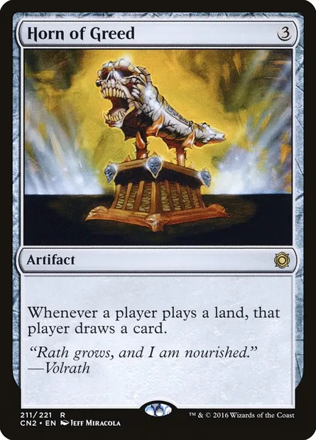 Horn of Greed, Magic card CN2 211 — Conspiracy: Take the Crown set