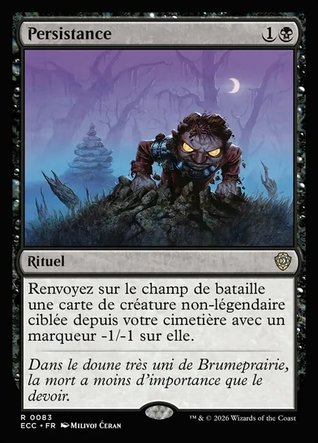 Persistance, carte Magic ECC 83 — extension Lorwyn Eclipsed Commander