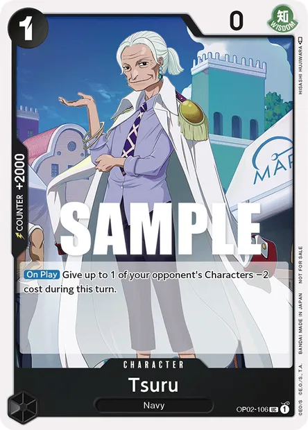 Tsuru, One Piece card OP02-106 — PARAMOUNT WAR set