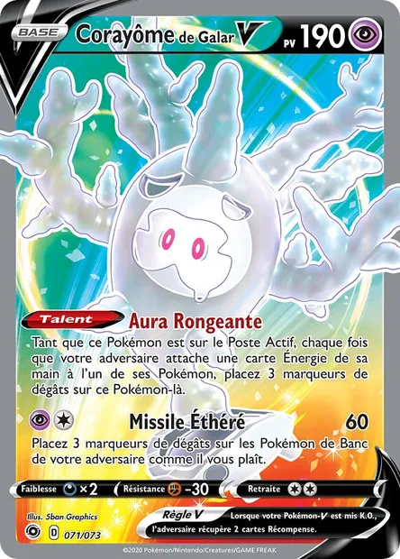 Corayôme de Galar V, carte Pokémon CPA 71 — extension La Voie du Maître