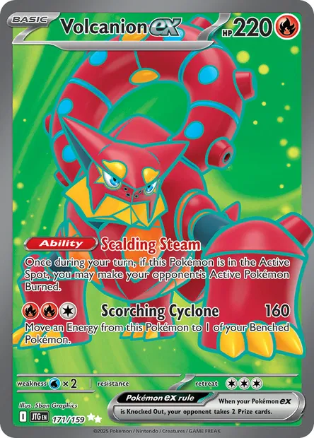 Volcanion ex, Pokémon card JTG 171 — Journey Together set