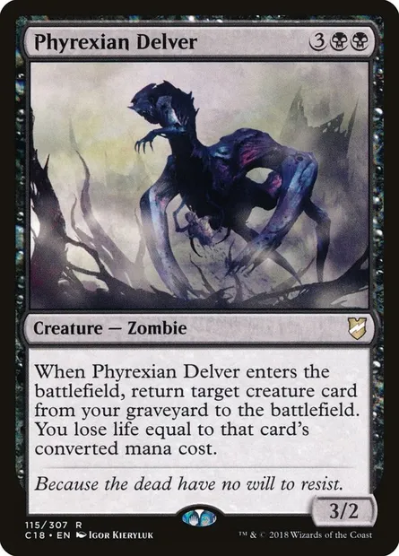 Phyrexian Delver, Magic card C18 115 — Commander 2018 set