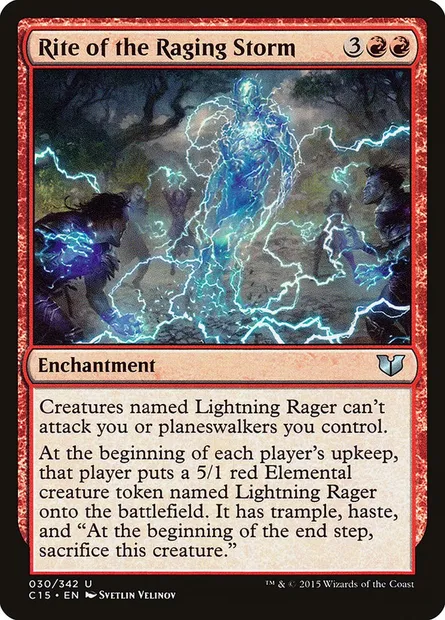 Rite of the Raging Storm, Magic card C15 30 — Commander 2015 set