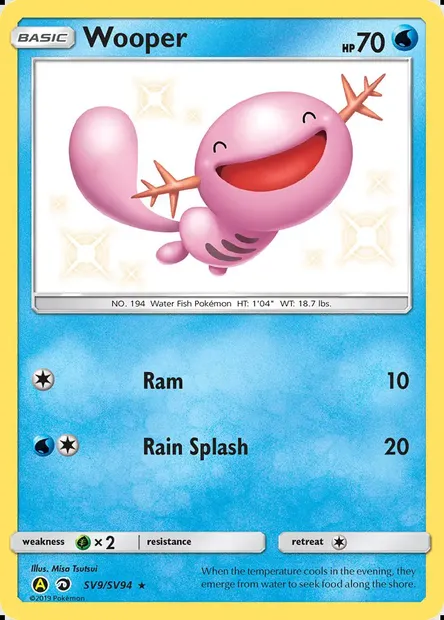 Wooper, Pokémon card SMA SV9 — Hidden Fates Shiny Vault set