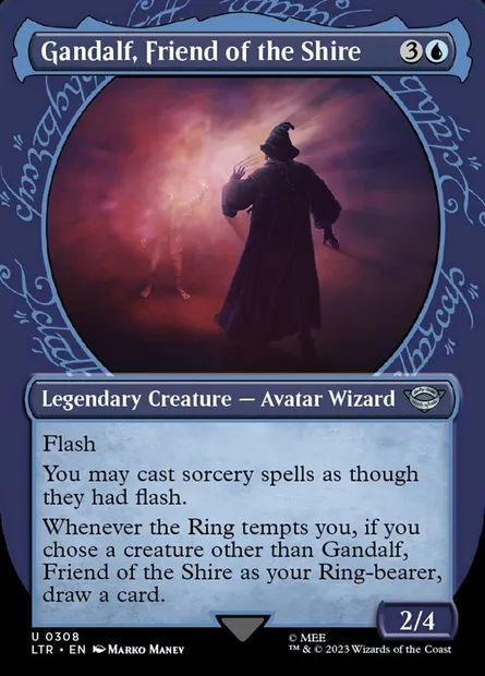 Gandalf, Friend of the Shire, Magic card LTR 308 — The Lord of the Rings: Tales of Middle-earth set