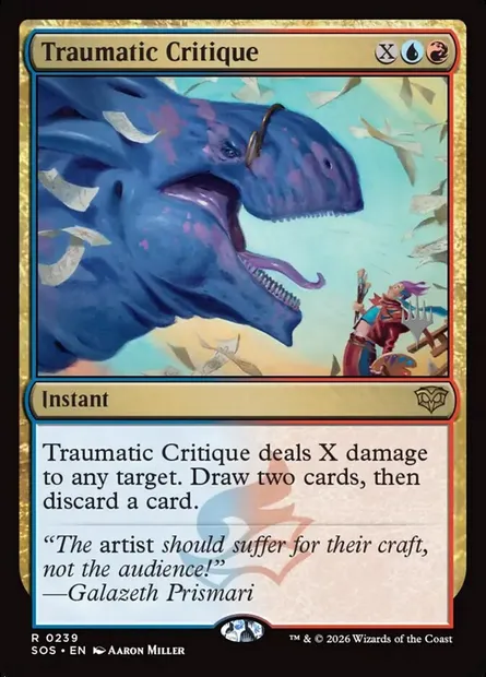 Traumatic Critique, Magic card PSOS 239p — Secrets of Strixhaven Promos set