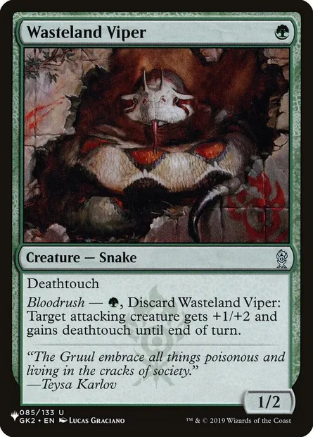 Vipère des terres dévastées, carte Magic PLST GK2-85 — extension The List