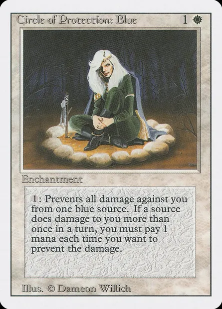 Cercle de protection : bleu, carte Magic 3ED 10 — extension Revised Edition