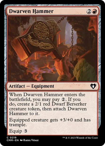 Dwarven Hammer, Magic card CMM 219 — Commander Masters set