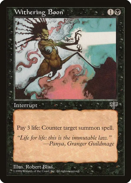 Withering Boon, Magic card MIR 152 — Mirage set