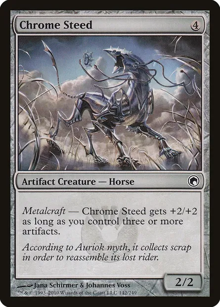 Chrome Steed, Magic card SOM 142 — Scars of Mirrodin set